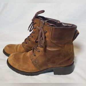 Clarks Orinoco Combat Boots Spice Brown Snuff Leather Casual Zipper Sz. 7.5